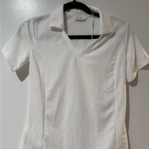 NWT White Collared Women's Golf Top